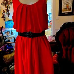 Very cute red dress for any event formal or informal dress down or up.